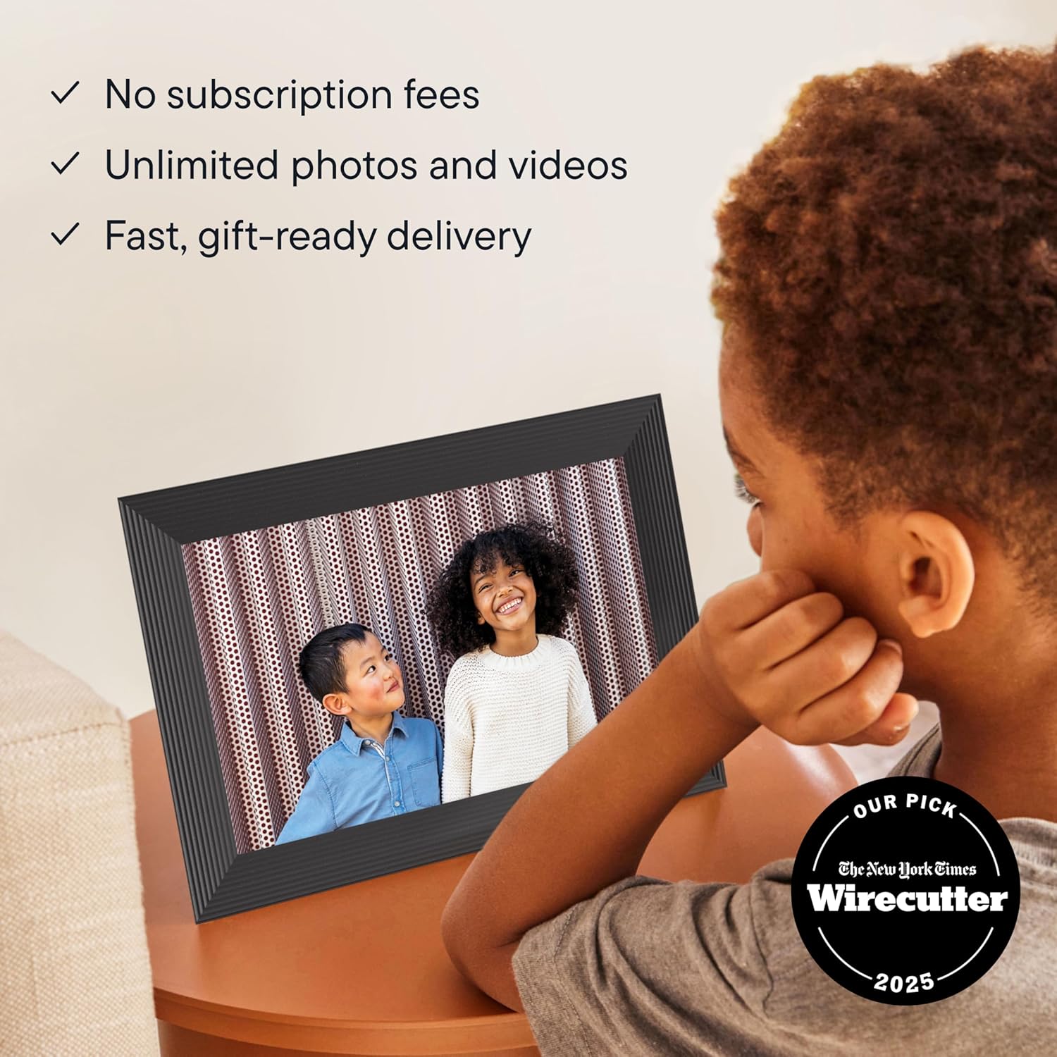 Aura Carver 10.1" HD Digital Picture Frame | Wirecutter's Best Digital Frame for Gifting | Send Photos Directly to Your Frame from Anywhere | Quick & Easy Setup Over WiFi | Unlimited Storage - Black - Image 3