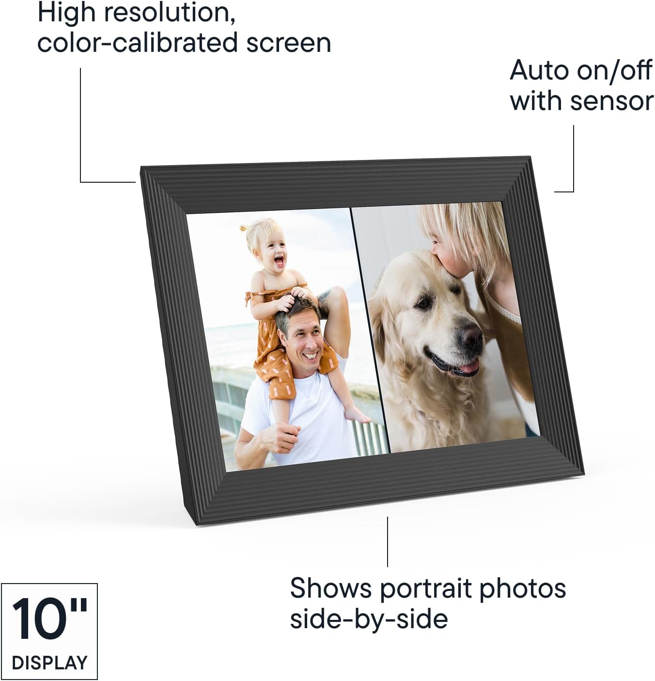 Aura Carver 10.1" HD Digital Picture Frame | Wirecutter's Best Digital Frame for Gifting | Send Photos Directly to Your Frame from Anywhere | Quick & Easy Setup Over WiFi | Unlimited Storage - Black - Image 4