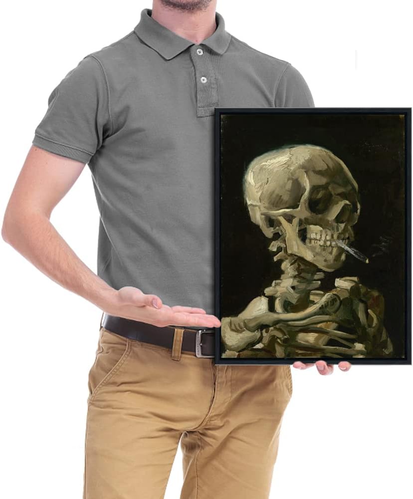 Wieco Art Skull of a Skeleton with Burning Cigarette, 1886 by Vincent Van Gogh Canvas Wall Art for Home Decor and Wall Decor Post-impressionism Canvas Prints Pictures Artwork - Image 5